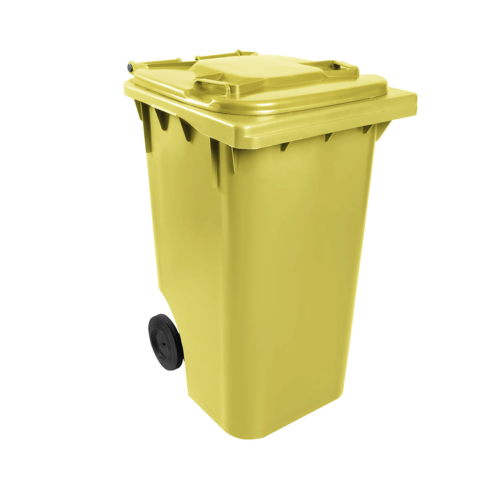carro coletor 240 litros amarelo